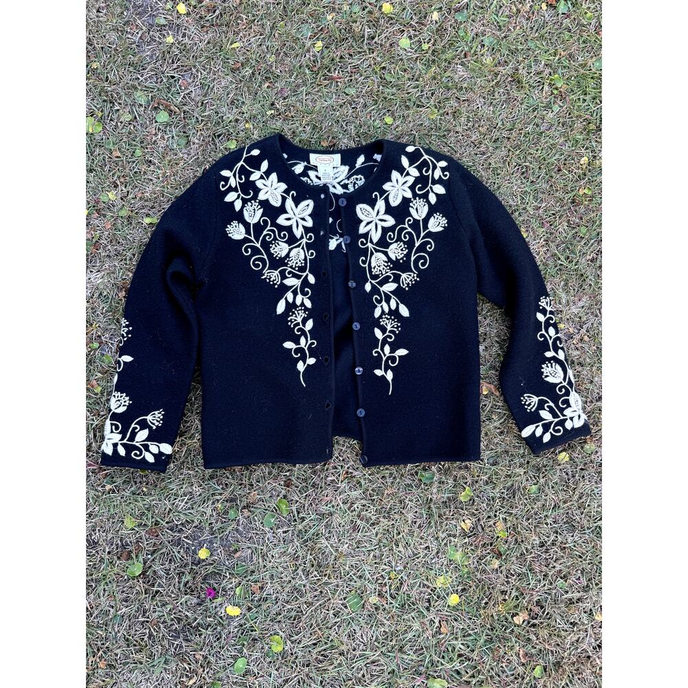 Boiled wool cardigan Talbots size petite